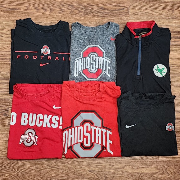 Lot Of Ohio State Buckeyes Football T-Shirts & Pullover 5 Large/1-XL 4 Nike Tees - Picture 1 of 16